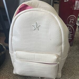 Jeffree Star Cosmetics White Croc-Embossed Backpack